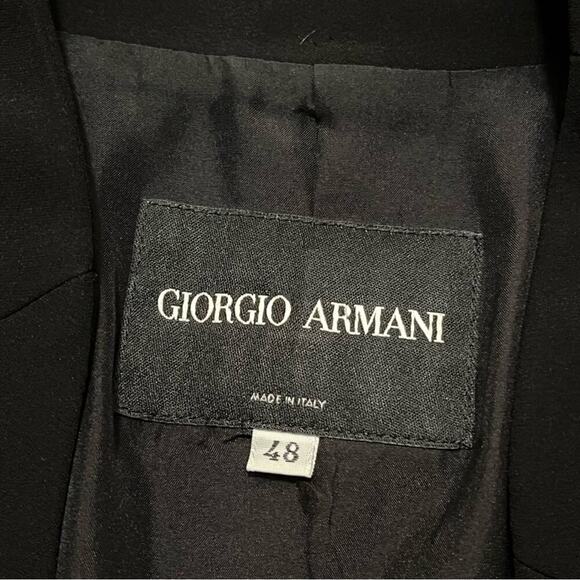 Giorgio Armani Silk Hidden Buttons Black Blazer Borgo 21 - Picture 5 of 13